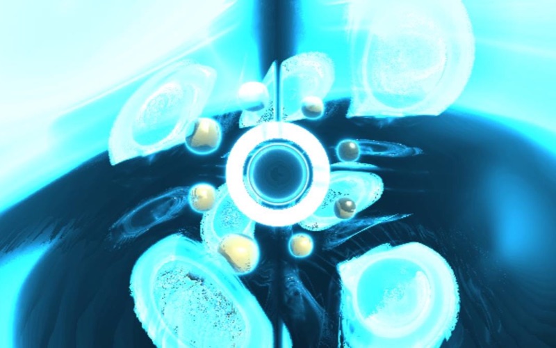 Preview of the Beat Engine: eight spheres around a black hole
